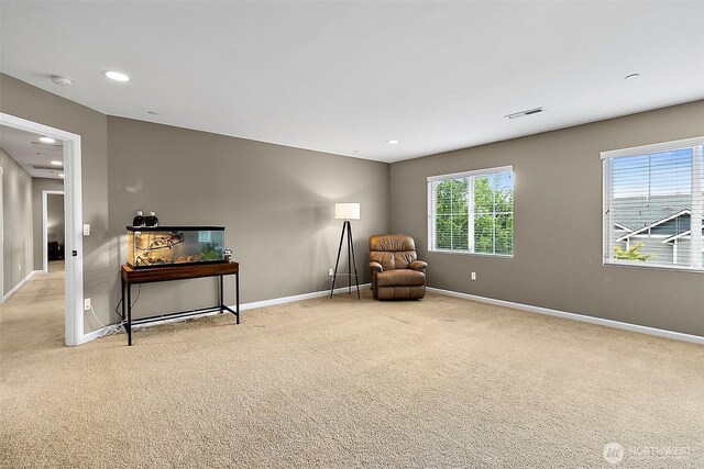 10508 174th Ave E, Bonney Lake, WA 98391 - sitting room featuring baseboards, light carpet, and recessed lighting