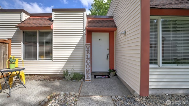 14600 SE 176th St Unit V1, Renton, WA 98058 - doorway to property with a shingled roof