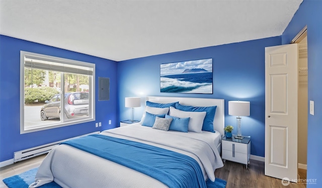 14600 SE 176th St Unit V1, Renton, WA 98058 - bedroom with wood finished floors, baseboards, and electric panel