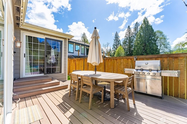 2 Greene Point Rd, Bellingham, WA 98229 - wooden terrace featuring outdoor dining area and entry steps