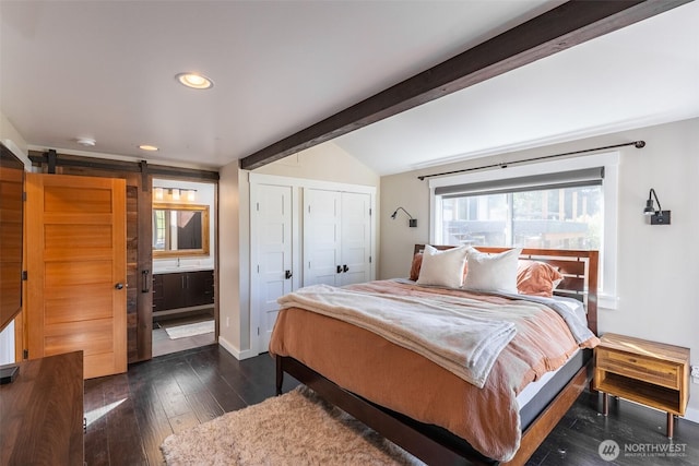 2 Greene Point Rd, Bellingham, WA 98229 - bedroom with recessed lighting, dark wood finished floors, and ensuite bath