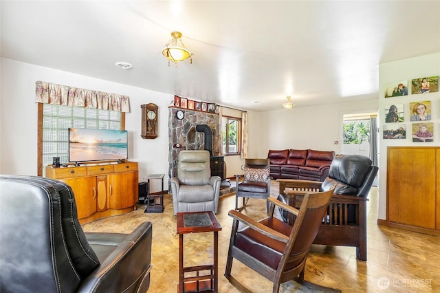 11801 Rd K NE, Moses Lake, WA 98837 - living area with a wood stove