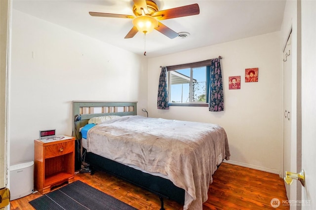 11801 Rd K NE, Moses Lake, WA 98837 - bedroom with wood finished floors and ceiling fan