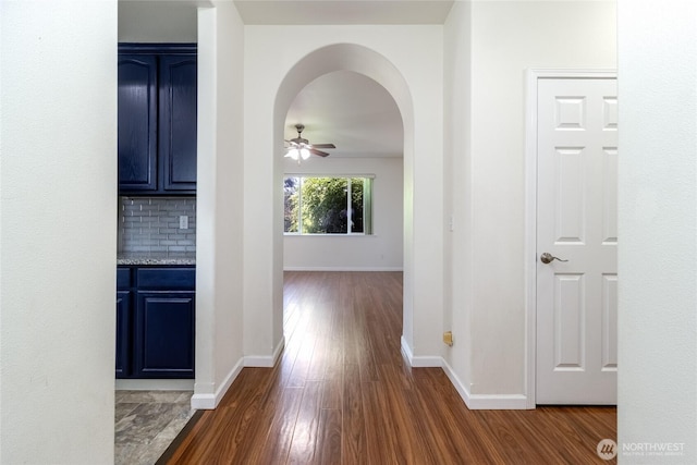 78 Cranbrook Ln, Walla Walla, WA 99362 - corridor featuring dark wood-type flooring and arched walkways