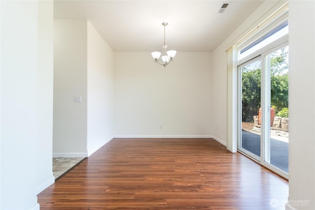 78 Cranbrook Ln, Walla Walla, WA 99362 - spare room with a chandelier and wood finished floors