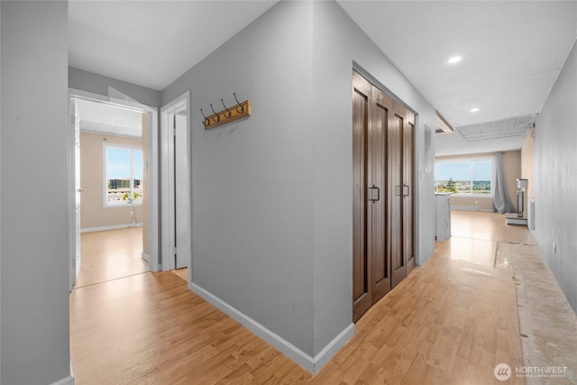 3425 Colby Ave Unit 601, Everett, WA 98201 - hallway featuring light wood-type flooring and recessed lighting