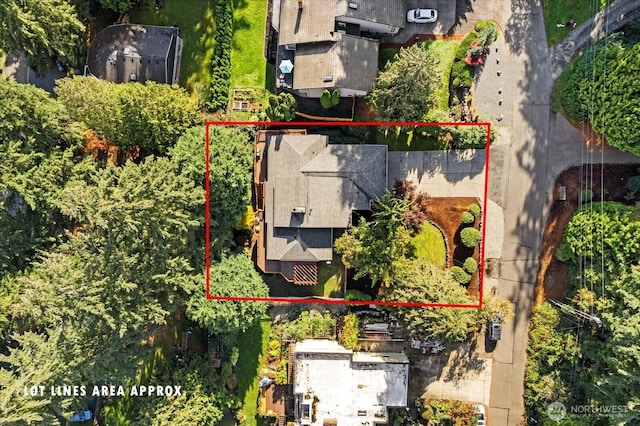 21907 3rd Ave SE, Bothell, WA 98021 - aerial view of property and surrounding area featuring property parcel outlined