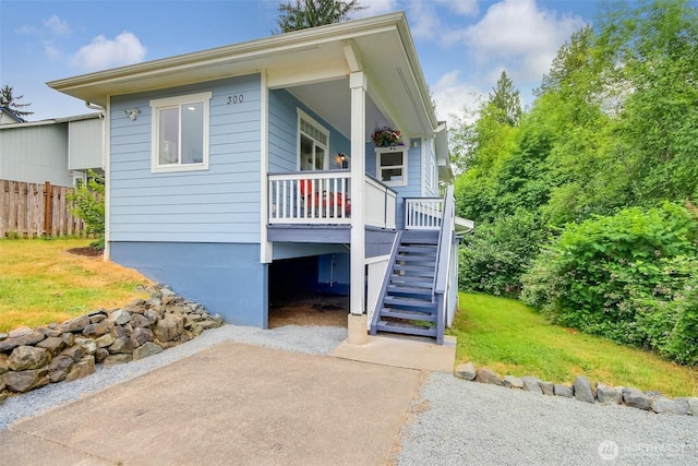 300 Cascade Ave, Granite Falls, WA 98252 - view of front facade with stairs and a patio