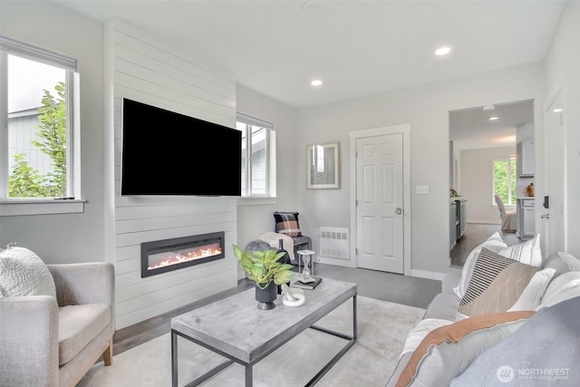 300 Cascade Ave, Granite Falls, WA 98252 - living room with a large fireplace and recessed lighting