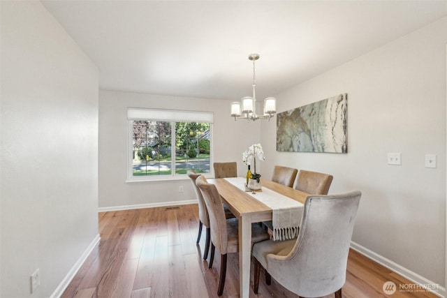 7309 134th Ave NE, Redmond, WA 98052 - dining space featuring a chandelier, wood finished floors, and baseboards