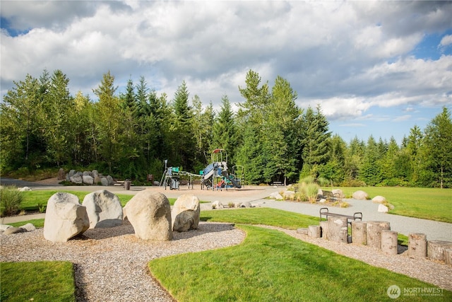 15310 204th Ave E Unit 22, Bonney Lake, WA 98391 - view of property's community featuring a playground and a lawn