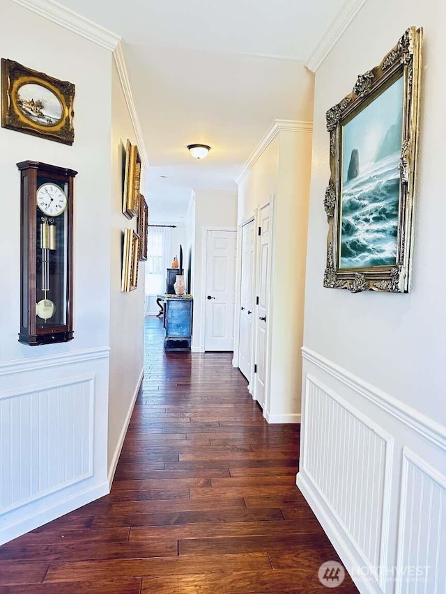 1436 Latham Ct, Dupont, WA 98327 - corridor featuring crown molding and dark wood-style flooring