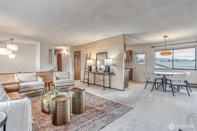 27 Poplar Ave, Wenatchee, WA 98801 - living area featuring light colored carpet and a textured ceiling