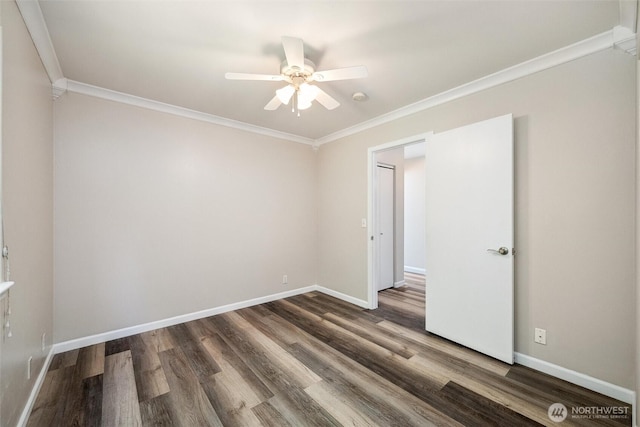 78 Honeycomb Ln, Bellingham, WA 98229 - unfurnished room featuring ornamental molding, a ceiling fan, and wood finished floors