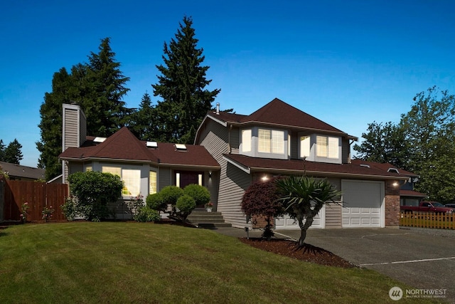 29617 58th Pl S, Auburn, WA 98001 - view of front facade featuring concrete driveway, a chimney, and an attached garage