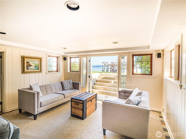 8314 Island Dr S, Seattle, WA 98118 - living area featuring healthy amount of natural light and a water view