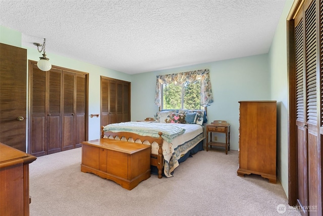 735 Coal Creek Rd, Chehalis, WA 98532 - bedroom with carpet, two closets, and a textured ceiling