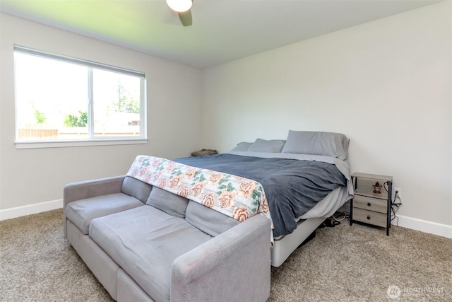 181 Coal Ave, Carbonado, WA 98323 - bedroom with carpet, baseboards, and a ceiling fan