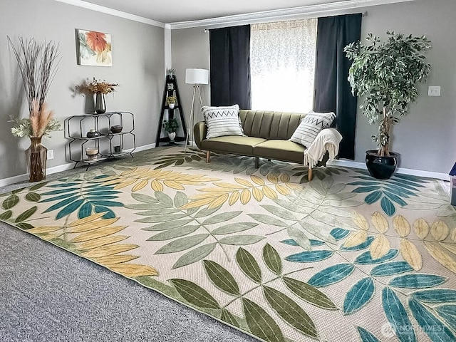 6240 Azure Way, Maple Falls, WA 98266 - sitting room with ornamental molding, carpet, and baseboards