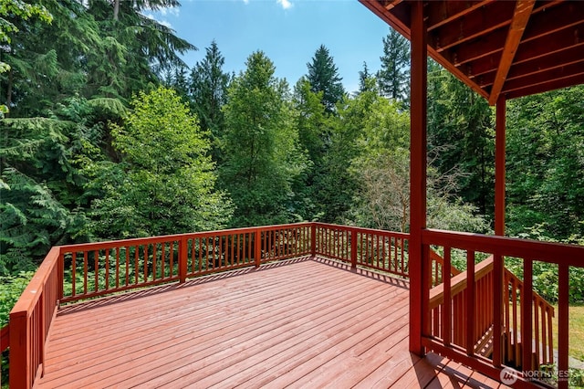 726 114th St NE, Tulalip, WA 98271 - wooden terrace with a forest view