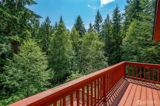 726 114th St NE, Tulalip, WA 98271 - wooden deck featuring a forest view