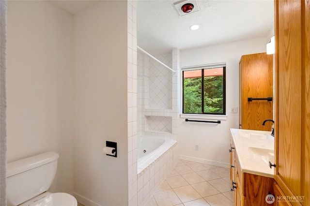 726 114th St NE, Tulalip, WA 98271 - bathroom with tile patterned flooring, double vanity, and tiled shower / bath combo