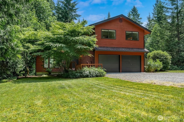 726 114th St NE, Tulalip, WA 98271 - chalet / cabin with an attached garage, a front yard, and driveway