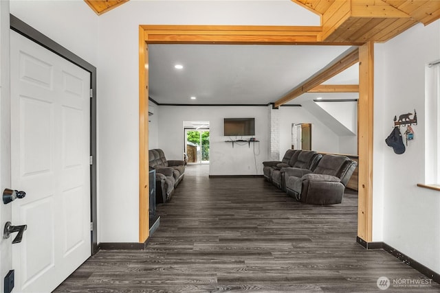 908 N Jeffries St, Aberdeen, WA 98520 - corridor with dark wood finished floors and recessed lighting