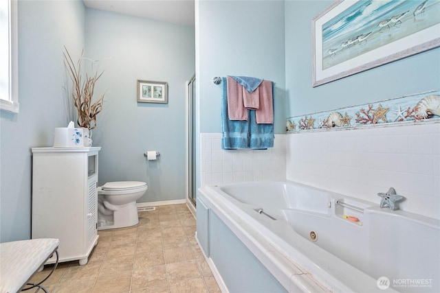1521 Westview Pl, Lynden, WA 98264 - full bath with toilet, a whirlpool tub, baseboards, and a stall shower