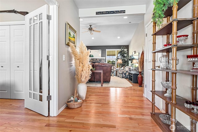 1521 Westview Pl, Lynden, WA 98264 - hallway featuring light wood-type flooring, recessed lighting, and baseboards
