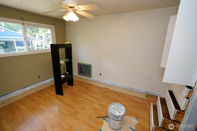 1245 W Axton Rd, Ferndale, WA 98248 - workout area with light wood finished floors, ceiling fan, and baseboards