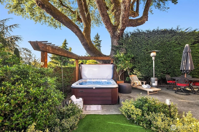 5613 21st Ave SW, Seattle, WA 98106 - view of yard featuring a hot tub and a patio