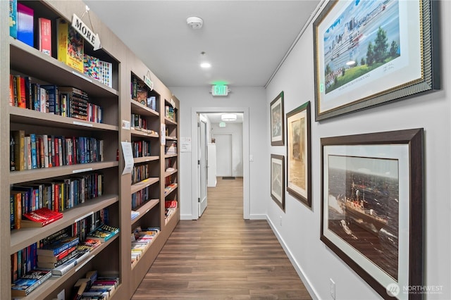 1427 100th St SW Unit 145, Everett, WA 98204 - hallway with dark wood-style flooring and baseboards