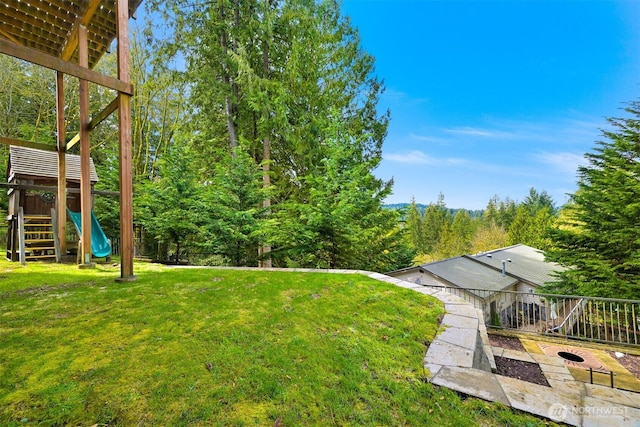 104 Grand View Ln, Bellingham, WA 98229 - view of green lawn with a playground