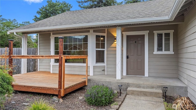 215 19th St, Gold Bar, WA 98251 - entrance to property with roof with shingles and a deck