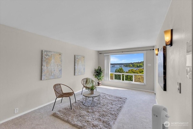720 Lakeside Ave S Unit 406, Seattle, WA 98144 - sitting room with carpet, a water view, and baseboards