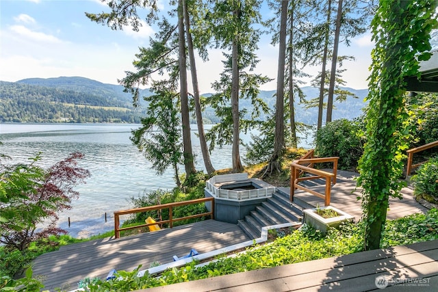 8 Far Summit Pl, Bellingham, WA 98229 - deck with a water and mountain view