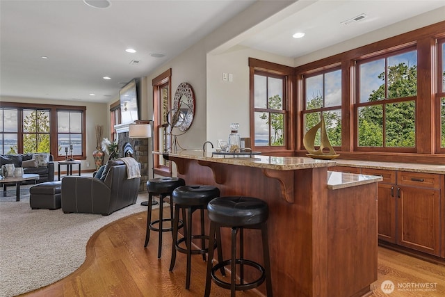 3430 Sevenich Dr, Everett, WA 98201 - bar area featuring light wood finished floors and recessed lighting