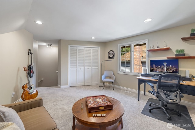 20520 NE 35th Pl, Sammamish, WA 98074 - office area with carpet and recessed lighting