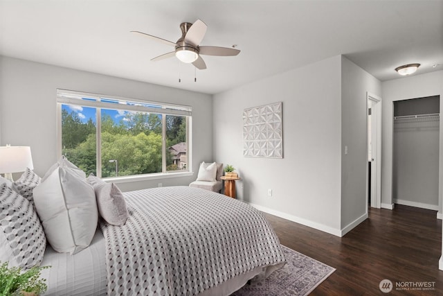 1900 Weaver Rd Unit C106, Snohomish, WA 98290 - bedroom with wood finished floors and ceiling fan