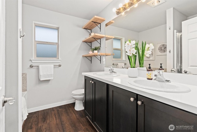 1900 Weaver Rd Unit C106, Snohomish, WA 98290 - full bathroom featuring double vanity, wood finished floors, a shower, and a tub to relax in
