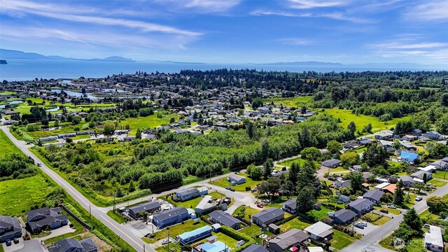 8412 Richard Way, Blaine, WA 98230 - aerial perspective of suburban area featuring a nearby body of water