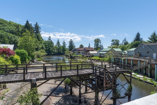 12 Fairgrounds Rd, Skamokawa, WA 98647 - view of patio / terrace featuring a water view and a residential view