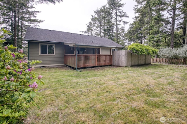 566 Duck Lake Dr SE, Ocean Shores, WA 98569 - back of house with a deck and a shingled roof