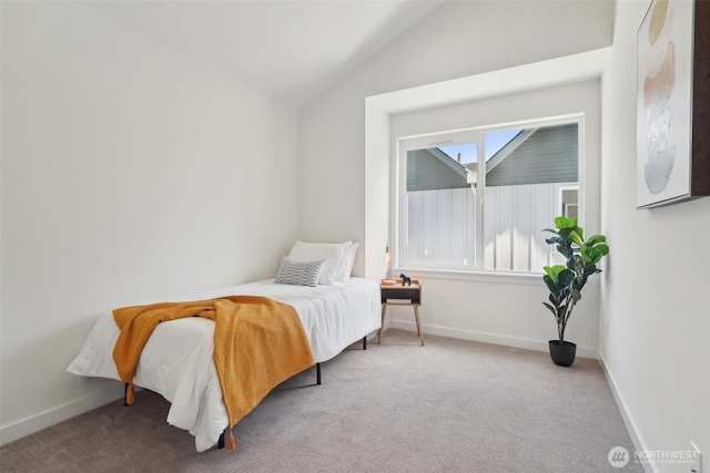 20313B 14th Ave NE, Shoreline, WA 98155 - bedroom featuring vaulted ceiling, carpet, and baseboards