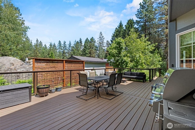 12606 Icicle Ln, Leavenworth, WA 98826 - wooden terrace featuring outdoor dining area