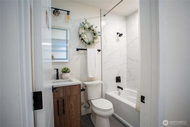 12215 Des Moines Memorial Dr S Unit A, Burien, WA 98168 - bathroom with vanity, bathing tub / shower combination, and tile patterned floors