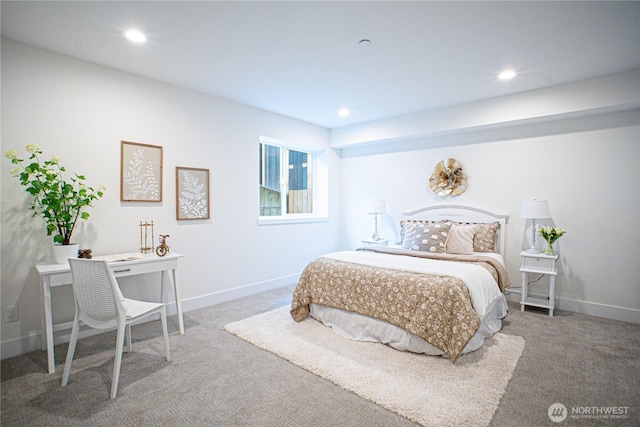 12215 Des Moines Memorial Dr S Unit A, Burien, WA 98168 - bedroom featuring carpet, recessed lighting, and an office area