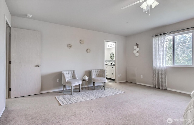 3163 Walker Rd, Dupont, WA 98327 - sitting room with carpet, a ceiling fan, and baseboards