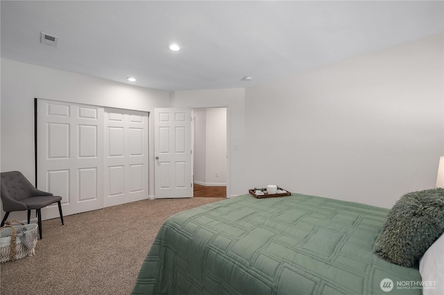 5505 Windemere Dr SE, Olympia, WA 98501 - carpeted bedroom with a closet, recessed lighting, and baseboards
